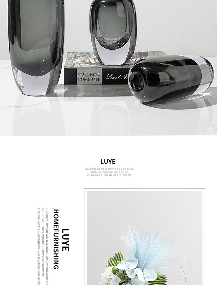 Минималистский и роскошный high-end дух красивый толстая качество воды кристалл стекло ваза искусство стекло цветок гостиная рабочий стол декоративный украшение    