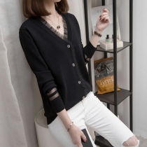 Big Code Womices dress 2024 Spring Fall New Lace Knit undershirt Furt Sister Conspicuge V-neck Swee