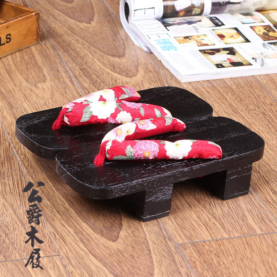 日本式传统男士款足底二齿和服木屐男宽板木拖鞋 木底夹脚 人字拖