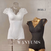 Euphoria Plastic Raising Clothes Triangle Conjoined Buttoned Gear Shaper White Lace Seductive Undershirt Collection of the Hip Warm Palace