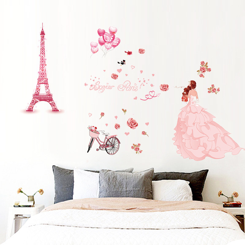 Bedroom Creative Wall Stickup Girl Hearts Rooms Arranged Wall Decals Wall Stickers Cute Art Ins Wall Stickers