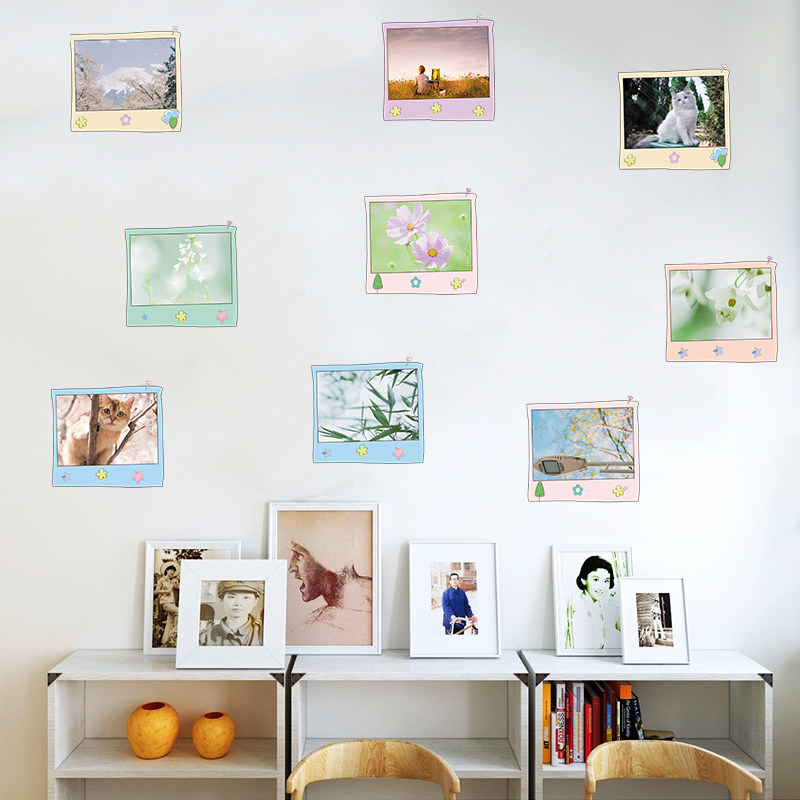 Lovely cozy living room Bedroom Bedroom headboard Decorative Photo Photo Frame Photo Wall Stickler Self-Adhesive Waterproof Personality Wall Stickers