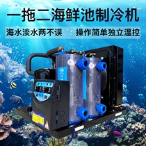 One Tow Fish Pond Refrigerator Seafood Fish Tank Chiller 1 5 2 3p5 Twin Titanium Bubble Seawater Freshwater