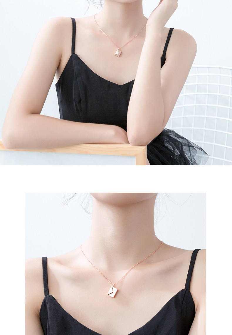 Square Envelope Pendant Necklace