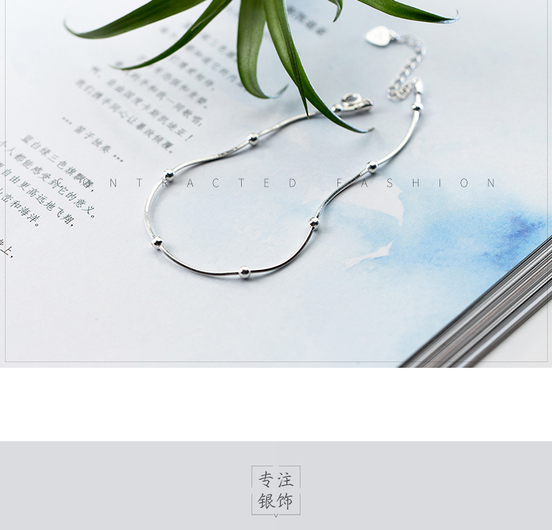 Yêu lodge s925 bạc vòng chân nữ phiên bản Hàn Quốc đơn giản ánh sáng hạt vòng chân cá tính rắn xương nhỏ bạc bóng chân nhẫn trang sức chân lắc chân nữ inox