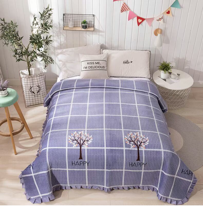 Q & M / 源 mùa thu và mùa đông cộng với váy cotton phần lông cừu san hô ấm 1,5 giường 1,8 giường đôi tấm nhung đơn - Váy Petti ga giường viền họa tiết