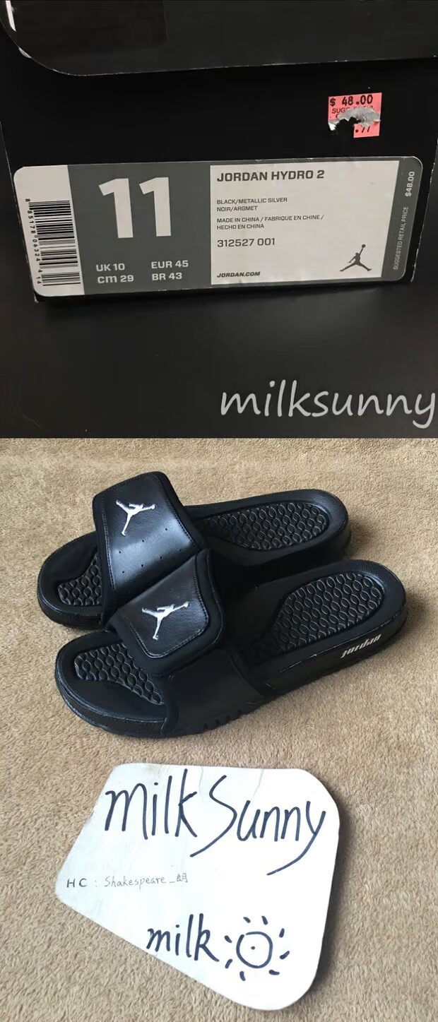 [milksunny] AJ Hydro 2 aj2 dép bạc đen 312527-001 mã điểm đầy đủ - Dép thể thao dép xỏ ngón nam