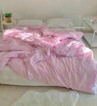 6 colors optional ins the same solid color quilt cover single double cotton macaron girl heart simple and versatile