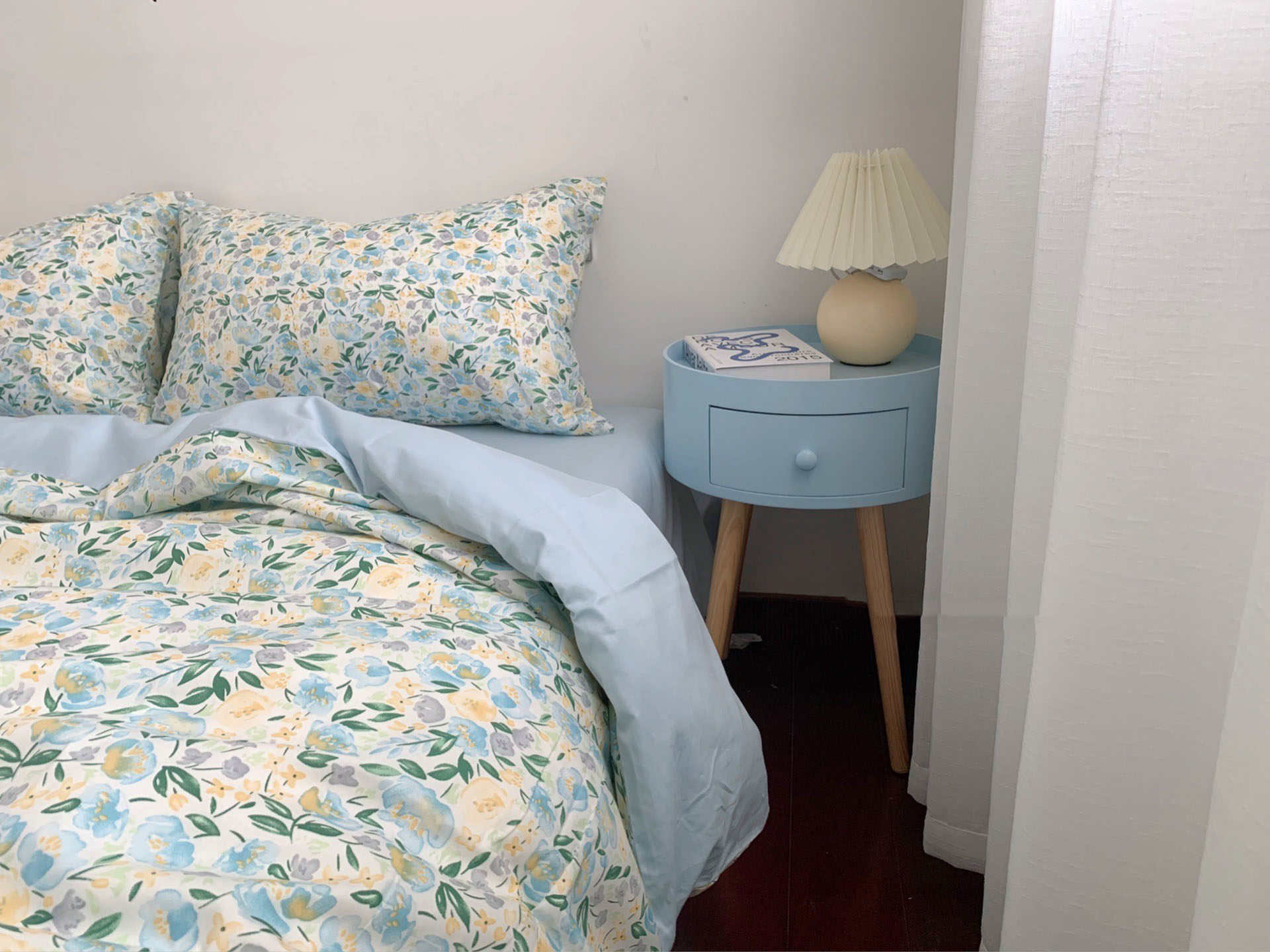 Spring flowers bloom Hehao ins wind floral cotton four-piece spring and summer bedding kit