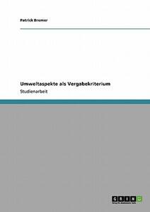【预售】Umweltaspekte ALS Vergabekriterium