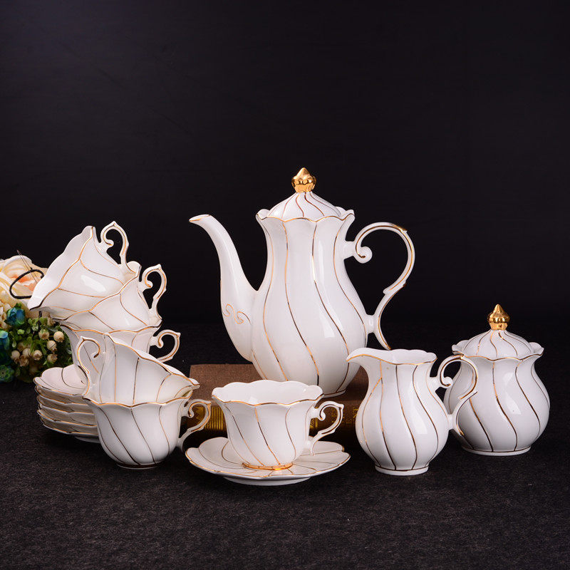 European - style 15 hand - scanned coffee cup - coffee cup set ceramic afternoon tea set for household black tea