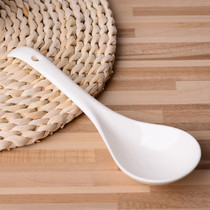 Large soup spoon long handle spoon ceramic spoon creative pure white bone porcelain spoon suit bone porcelain tableware big mago spoon