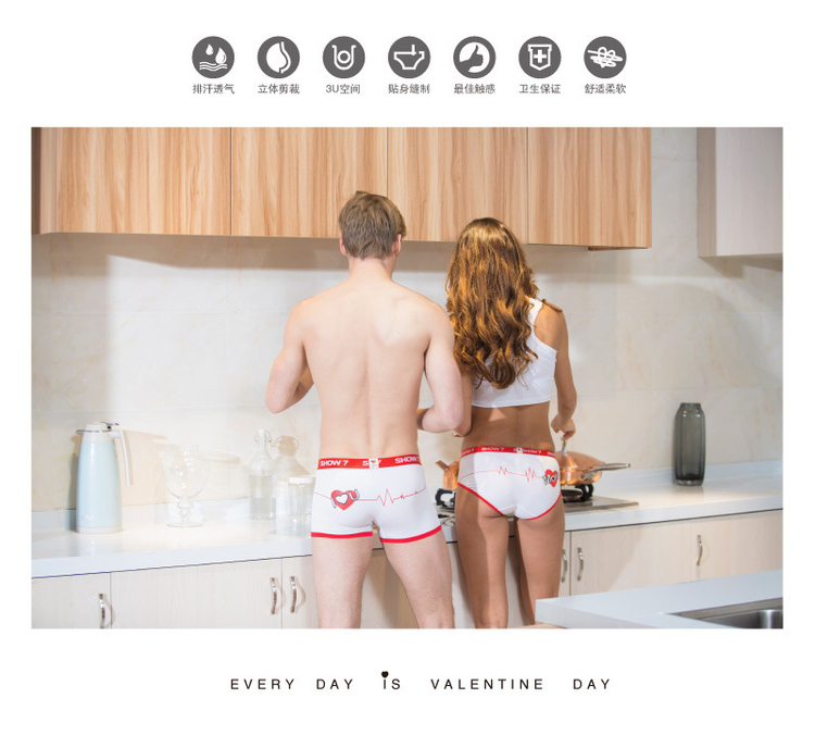 Vài đồ lót sợi tre nam boxer của phụ nữ tam giác sexy phù hợp với dễ thương Valentine món quà Ngày hộp quà tặng quần lót nam cotton thun lạnh
