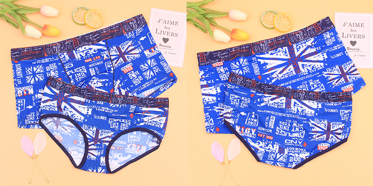 Cặp vợ chồng đồ lót băng lụa siêu mỏng dễ thương sáng tạo nam boxer nữ tam giác gợi cảm thoáng khí cá tính bộ đồ lót shop đồ lót