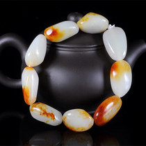 Auction Xinjiang Hetian jade bracelet sugar white jade rough seed bracelet mens and womens auction is about to end