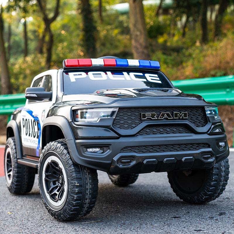 Tyrannosaurus Rex Children's Electric Car Police Car Four-Wheel Drive Off-Road Vehicle Kids' Toy Electric Vehicle That Can Be Ridden
