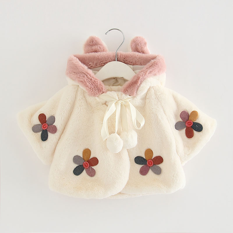 Next love girls autumn winter new hooded sweater cloak baby girl shawl jacket baby top