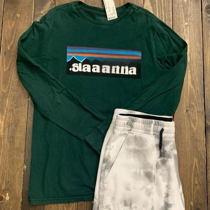 Mountain-Style Outdoor Pat Bajia P6 Cross-Border American Versatile Mountain Print Crew Neck Long-Sleeve T-Shirt Unisex Casual Mountain-Style Outdoor Pat Bajia P6 Cross-Border American Versatile Mountain Print Crew Neck Long-Sleeve T-Shirt Unisex Casual