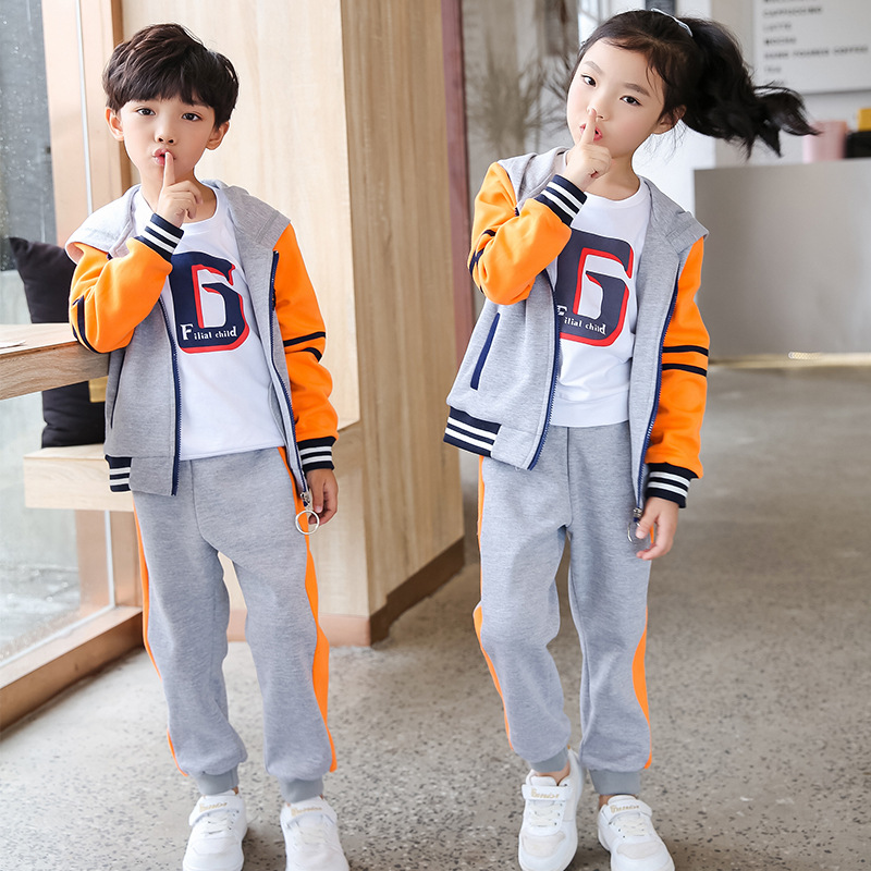 Spring Fall New Beginners School Uniforms Suit Casual Grey Sportswear Class Clothes Kindergarten Garden Clothing Campus