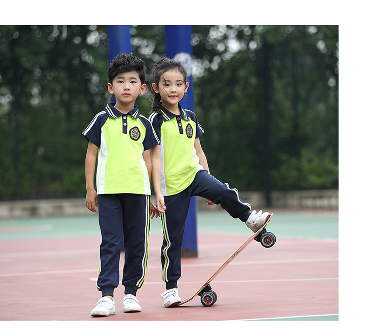 Trẻ em mặc đồng phục trường tiểu học đặt quần áo mẫu giáo tùy chỉnh quần áo thể thao mùa hè cotton mới phục vụ lớp học nam và nữ quần thể thao học sinh mùa đông