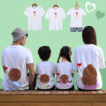 New high-end foreign-style parent-child clothing summer cotton short-sleeved T-shirt family clothing