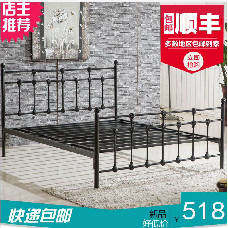 Nordic Iron Art Bed Brief Dormitory Iron Bed Frame frame 1 21 51 8 m 8 m metal bed 1 m Single Princess Iron bed frame