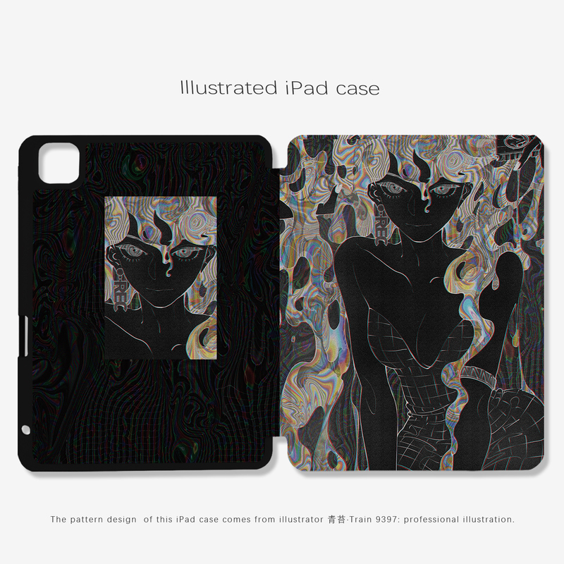 9397Ipad Shell Moss Is Suitable for Ipadpro2026/2025/2024 10.9 11inch 12.9inch 13inch Black Case