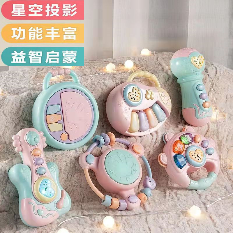 Toddler music toy 6-12 month baby 0-1 years old coaxing the god instrumental hand rocking the bell Puzzle Early Education Consumes physical strength-Taobao