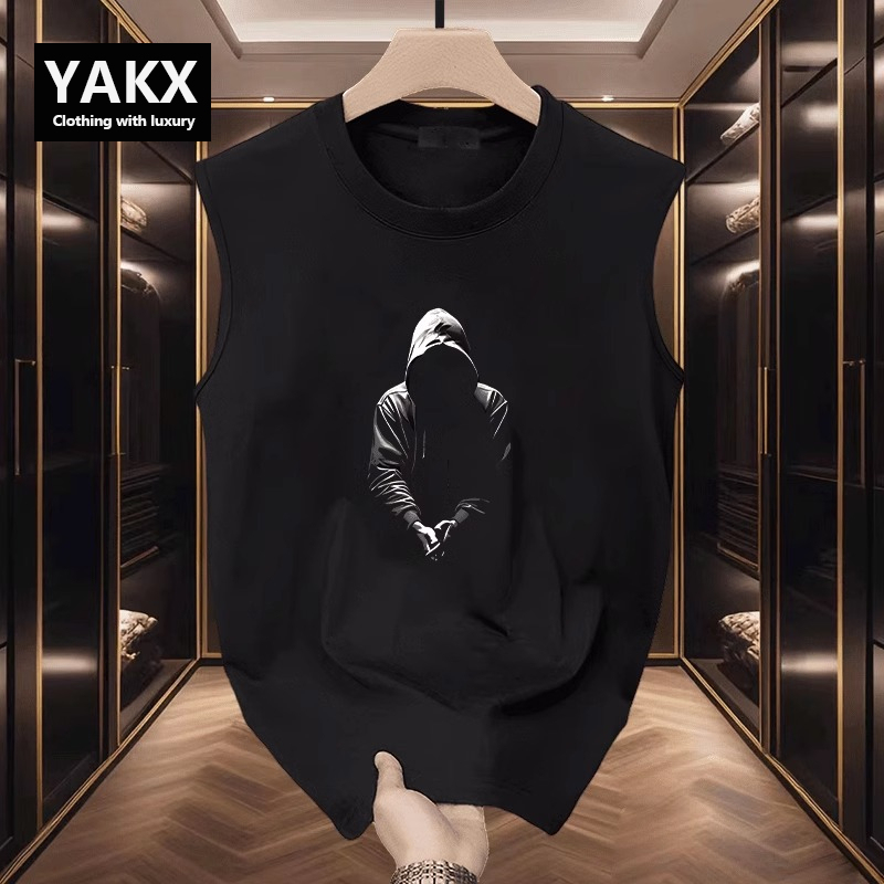 High-End Pure Cotton Vest Men's Sleeveless T-Shirt 2026 New Summer Outerwear Vest Men's Sports Top Men's Style