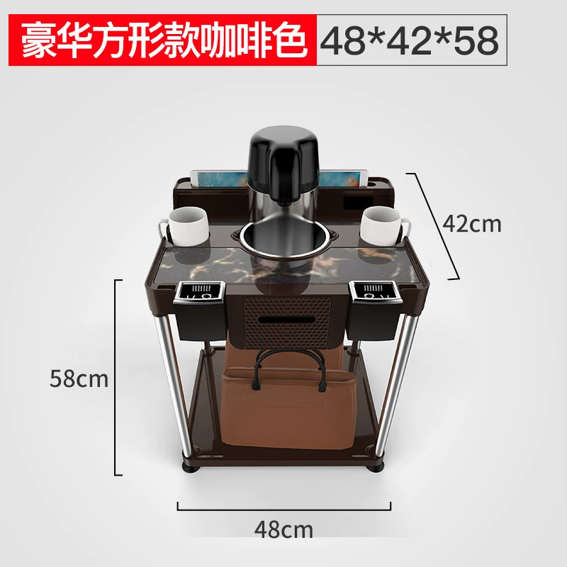 Máy mạt chược bàn trà mới giá đỡ bàn trà thép gỗ vuông phòng cờ thời trang giá bàn trà bàn gỗ góc bàn - Các lớp học Mạt chược / Cờ vua / giáo dục