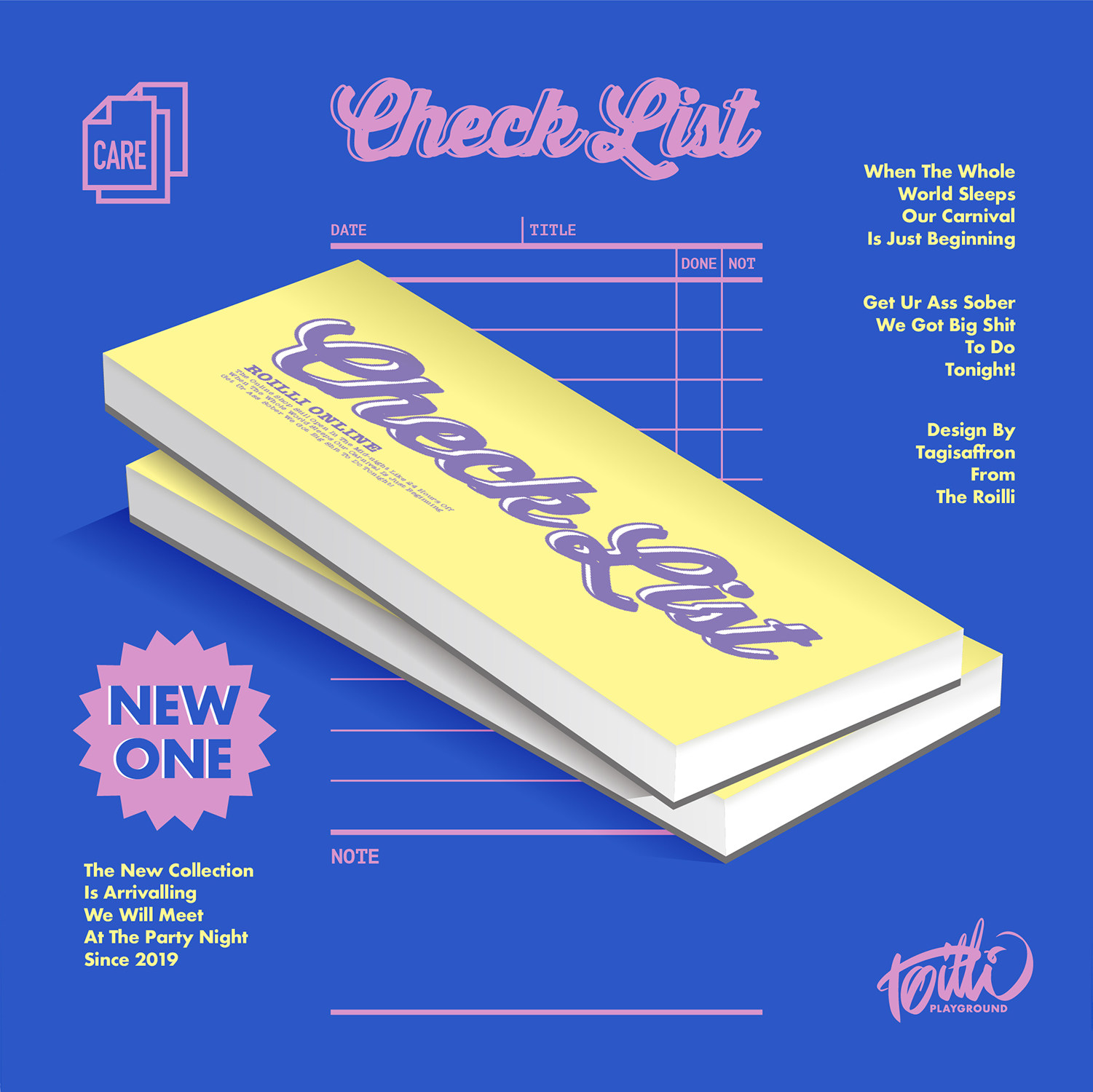 ROILLI] Tearable non-sticky post-it note this check list memo plan trip hand account material