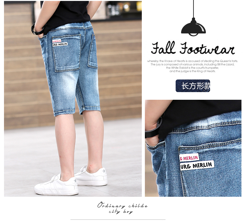 2018 quần áo trẻ em mùa hè mới của cậu bé quần mùa hè phần mỏng quần short denim trẻ em trong các trẻ em lớn Hàn Quốc phiên bản của năm quần