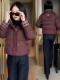 Jasmine Haute Couture Cotton Clothes Women's 2025 New Winter Fashion Stand Collar Short Style Plaid Splicing Thickened Warm Cotton Jacket