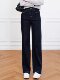 Jasmine high-definition non-fading denim blue wide-leg jeans for women 2025 new winter plus velvet thickened narrow straight pants