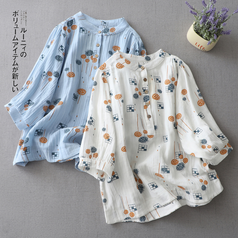 Exported Japanese First-Line Brand Original Clearance Japanese-Style Cotton Gauze Shirt for Women, Summer Pure Cotton Double-Layer Gauze Top Exported Japanese First-Line Brand Original Clearance Japanese-Style Cotton Gauze Shirt for Women, Summer Pure Cotton Double-Layer Gauze Top