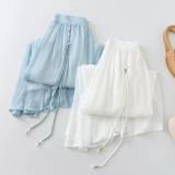 Новая двухслойная льняная юбка из тенселя в китайском стиле с кисточками для женщин, летняя супер-волшебная драпированная юбка с высокой талией, элегантная открытая длинная юбка