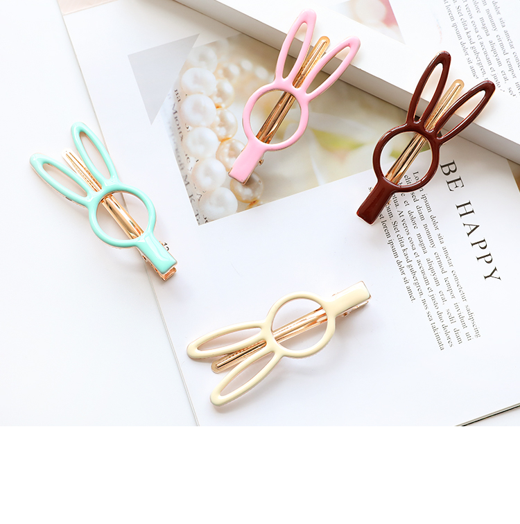 Mới bằng kính nhỏ giọt kẹp tóc dễ thương dài tai thỏ kẹp tóc clip bangs clip ngọt ngào hàng đầu clip tóc phụ kiện