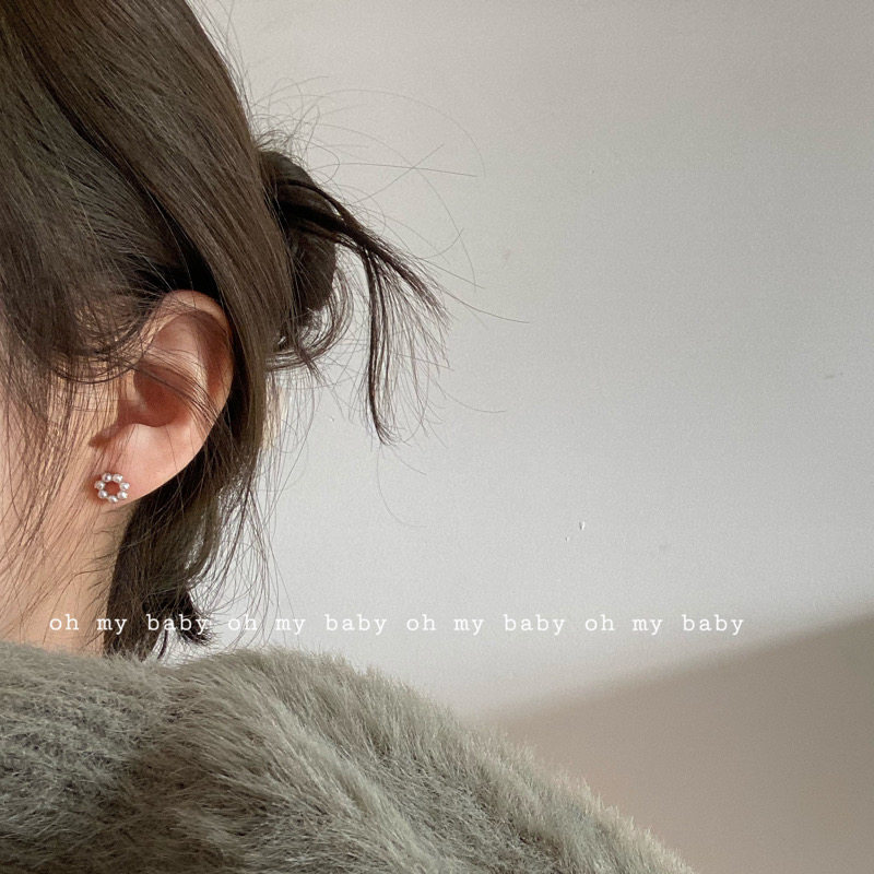 No earless holes can also wear a circle pearl mini ear clip ear clip lukewarm wind extreme minimalist temperament 100 hitch