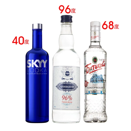Водка Трилогия, Eau de vie 96%, Бартек 68%, Водка Dark Blue 40%, Skyy Wine