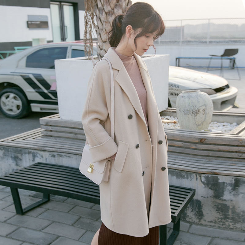 Q.FOUR 羊绒双面呢 中长款女式大衣 天猫优惠券折后￥349包邮（￥589-240）