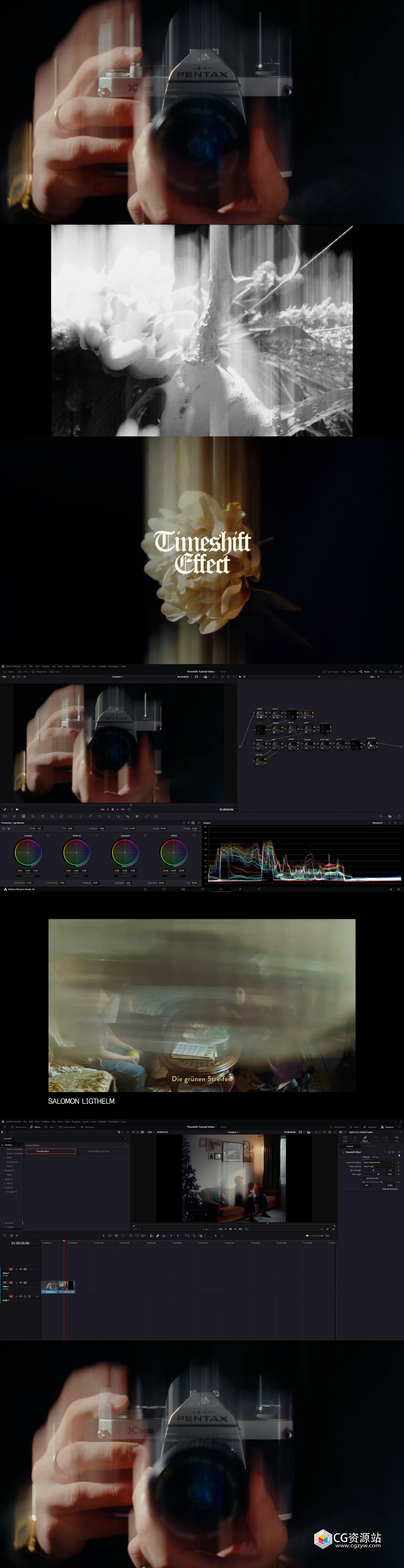 达芬奇插件-视频拖影帧位移特效 + 节点+中文字幕教程 Andri Klangfield Timeshift Effect PowerGrade-图片3