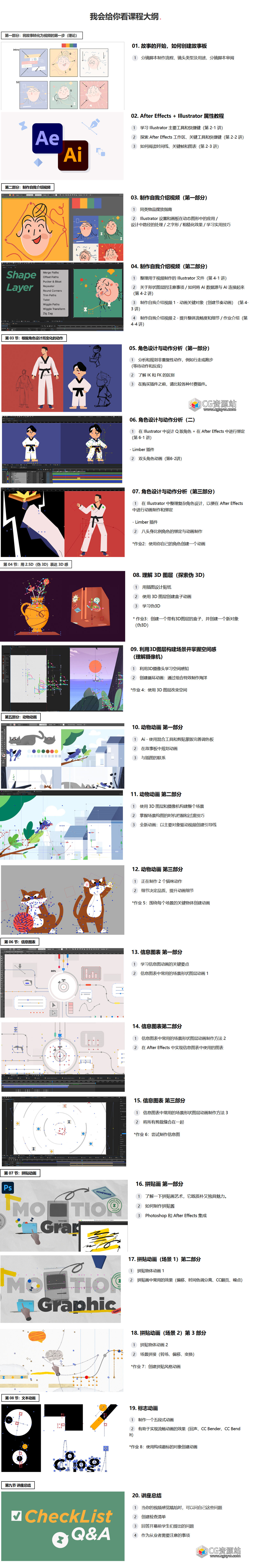 学习创意动态图形信息图表、角色动画、转场、2.5D风格和拼贴画6种风格AE教程+中文字幕-图片2