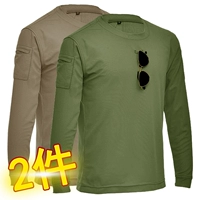 Зеленый хаки лонгслив с круглым воротником