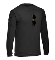 Черный лонгслив с круглым воротником