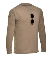 Хаки лонгслив с круглым воротником