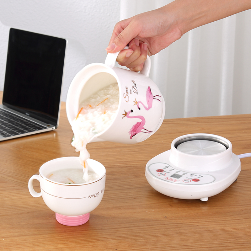 Multifunction wellness saucepan automatic office electric cooking cup cooking porridge theorizer mini two-piece type ceramic electric hot water glass