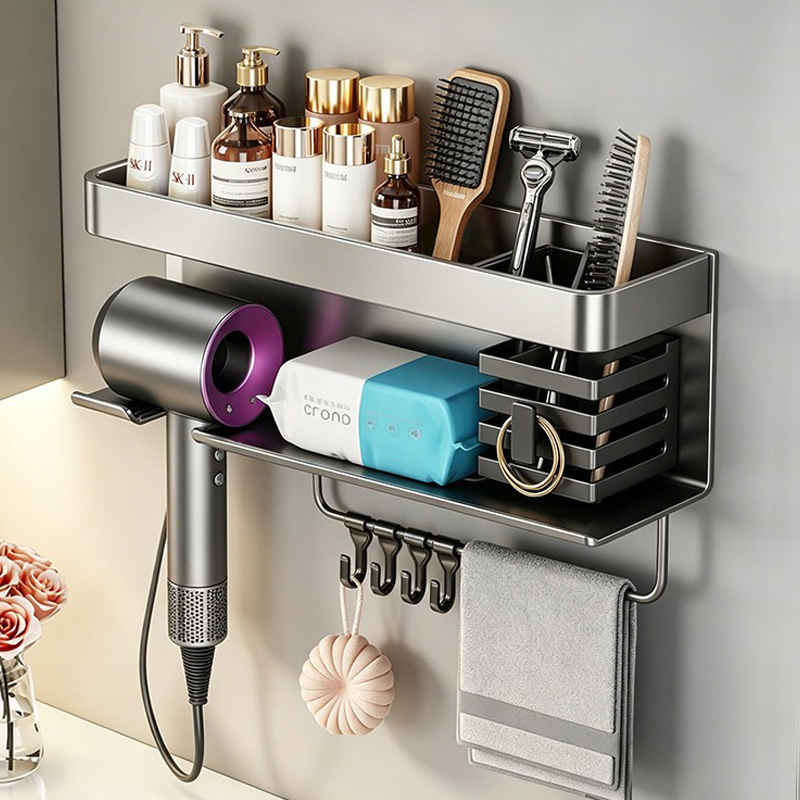 Hair Dryer Holder, No-Drill Bathroom Sink Shelf, Toothbrush Holder, Bathroom Rack, Washbasin Storage, Toilet Organizer, Washstand Hair Dryer Holder, No-Drill Bathroom Sink Shelf, Toothbrush Holder, Bathroom Rack, Washbasin Storage, Toilet Organizer, Washstand