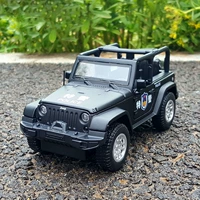 Jeep, warrior, полицейская машина, реалистичная модель автомобиля, игрушка со светомузыкой, масштаб 1:32, дорожная полиция