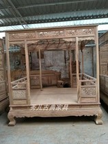 Canopy bed 29880 yuan hedgehog red sandalwood flower and bird bunk bed red sandalwood queen bed 39880 yuan each