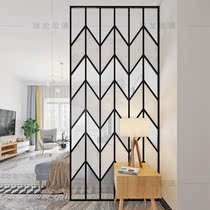 Modern minimalist Nordic Xuanxuan clip silk clip silk clip yarn glass dry and wet partition art glass screen room partition